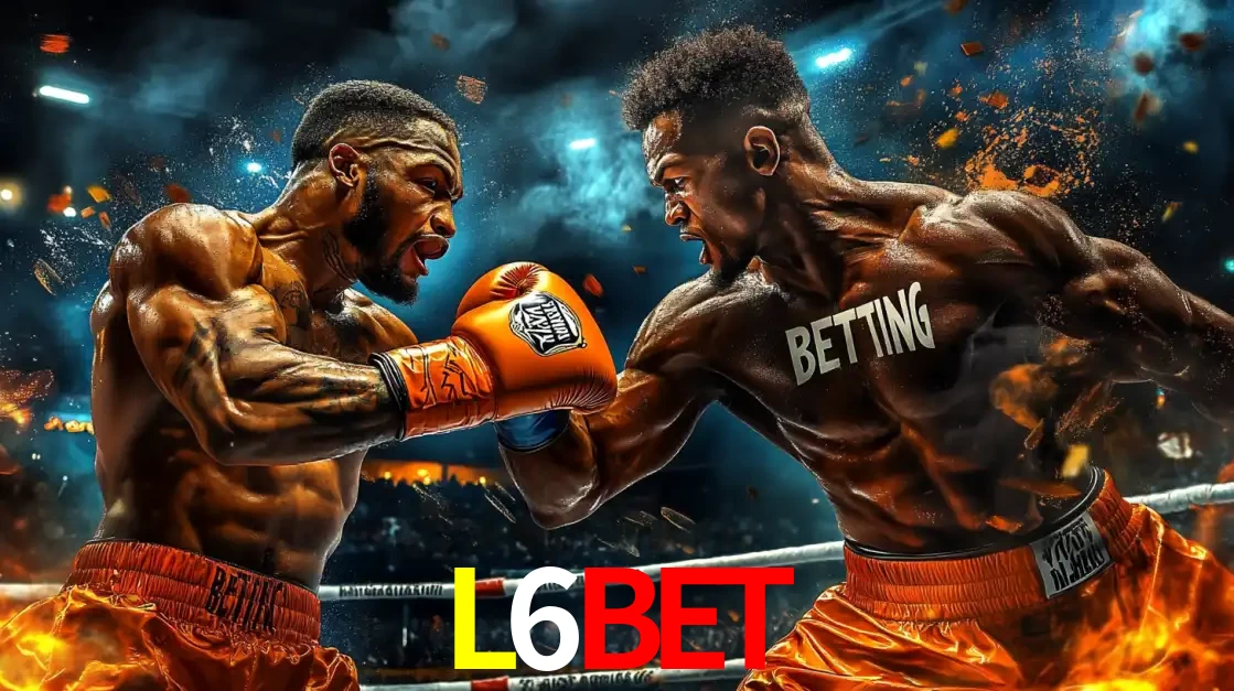 Dois boxeadores em uma luta intensa e explosiva, representando a adrenalina e as oportunidades de apostas em esportes de combate disponíveis na plataforma L6BET.