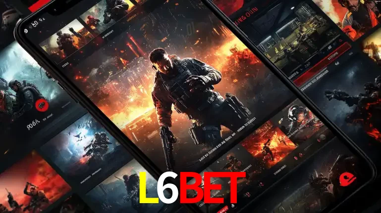 Tela de um celular exibindo uma galeria de jogos de tiro com temática militar, mostrando a variedade de e-sports disponíveis para apostas na plataforma de entretenimento L6BET.