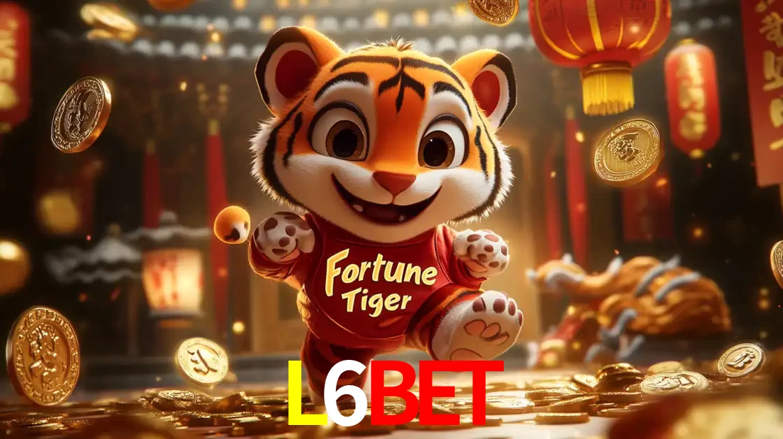 O alegre personagem do Fortune Tiger correndo sobre um caminho de moedas de ouro, simbolizando os grandes prêmios e a diversão do popular jogo de slot do L6BET.